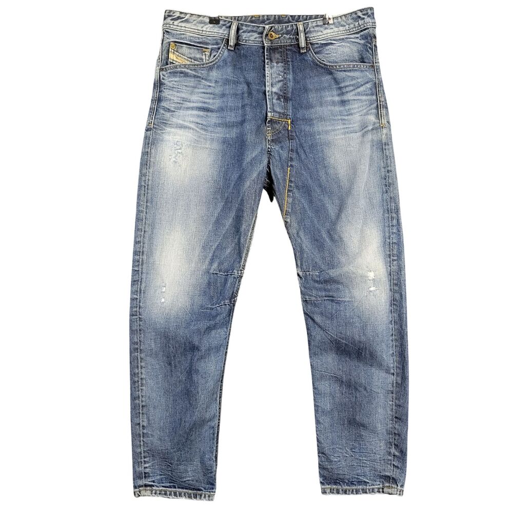DIESEL Narrot Distressed Carrot Denim Blue Jeans SIZE 34x34 MEASURES 36x27.5